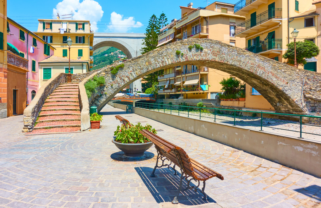 Bogliasco Town near Genoa, Italy jigsaw puzzle in Bridges puzzles on TheJigsawPuzzles.com