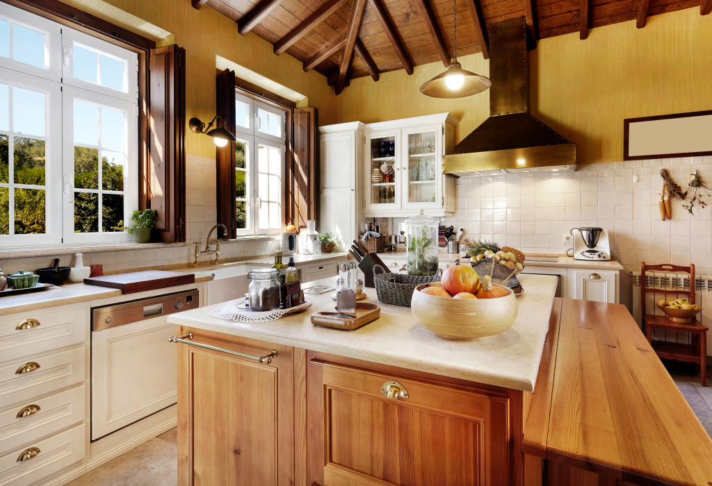 Rustic Kitchen Interior jigsaw puzzle in Food & Bakery puzzles on TheJigsawPuzzles.com