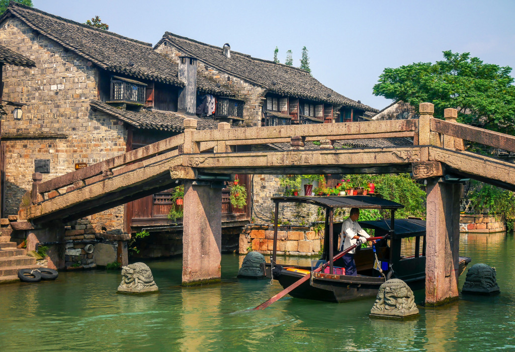 Wuzhen Water Town, China jigsaw puzzle in Bridges puzzles on TheJigsawPuzzles.com