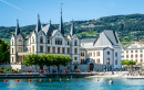 Aile Castle and Lake Geneva, Switzerland