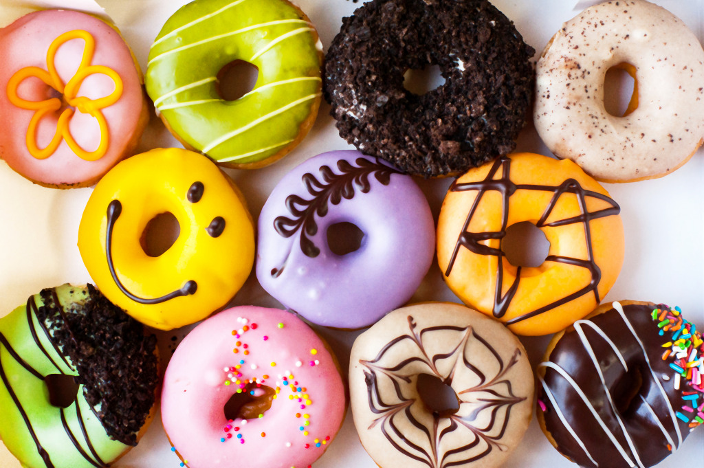 Colorful Doughnuts jigsaw puzzle in Food & Bakery puzzles on TheJigsawPuzzles.com