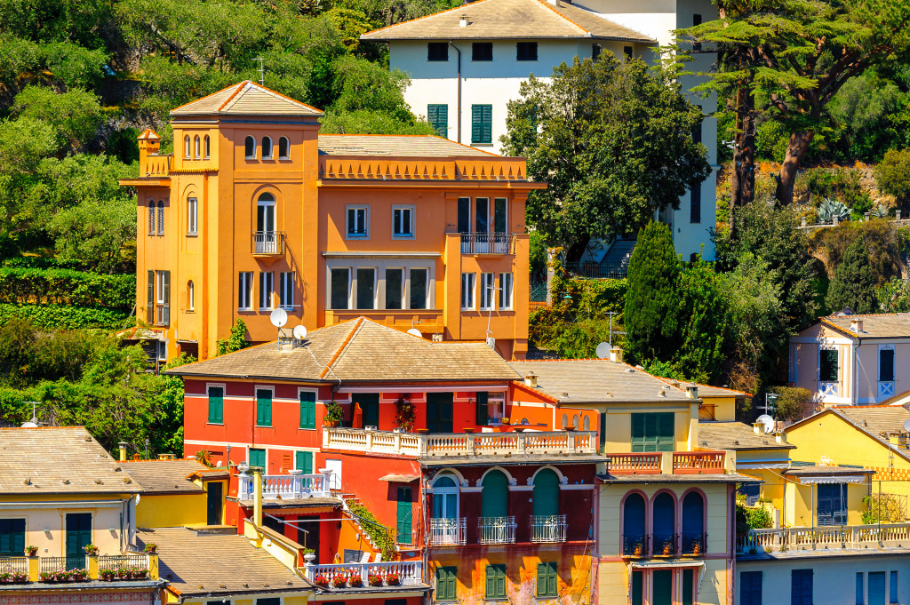 Colorful Houses in Portofino, Genoa, Italy jigsaw puzzle in Street View puzzles on TheJigsawPuzzles.com