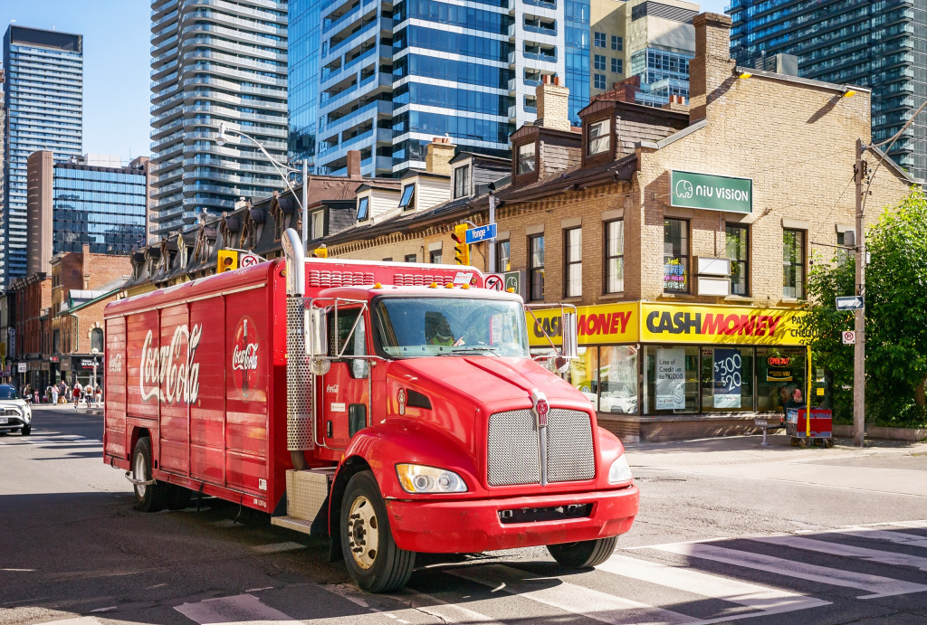 Coca-Cola Truck in Toronto, Canada jigsaw puzzle in Cars & Bikes puzzles on TheJigsawPuzzles.com