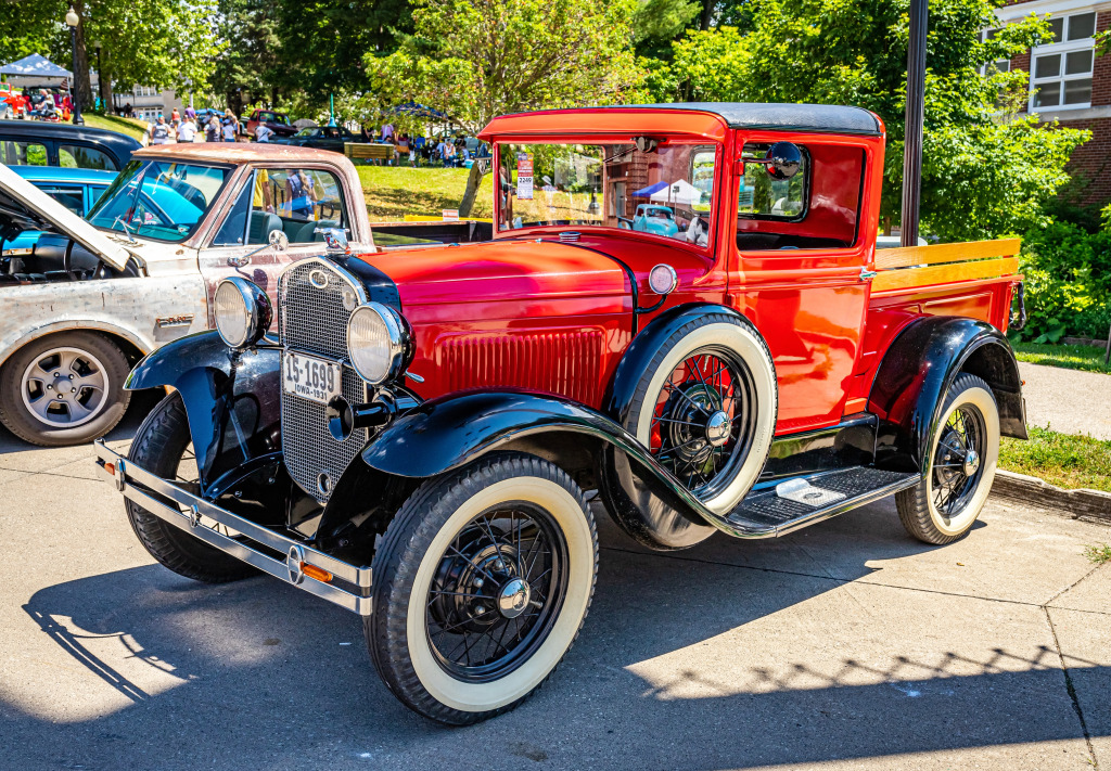 1931 Ford Model A Pickup Truck at a Car Show jigsaw puzzle in Cars & Bikes puzzles on TheJigsawPuzzles.com