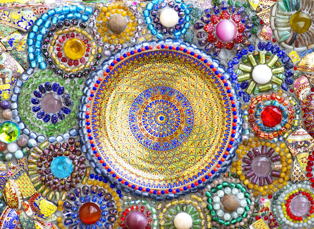 Wall Patterns Made of Crystals and Beads jigsaw puzzle in Handmade puzzles on TheJigsawPuzzles.com