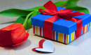 Gift Box, Hearts and Flowers