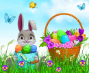 Easter Bunny with Egg Hunt Basket