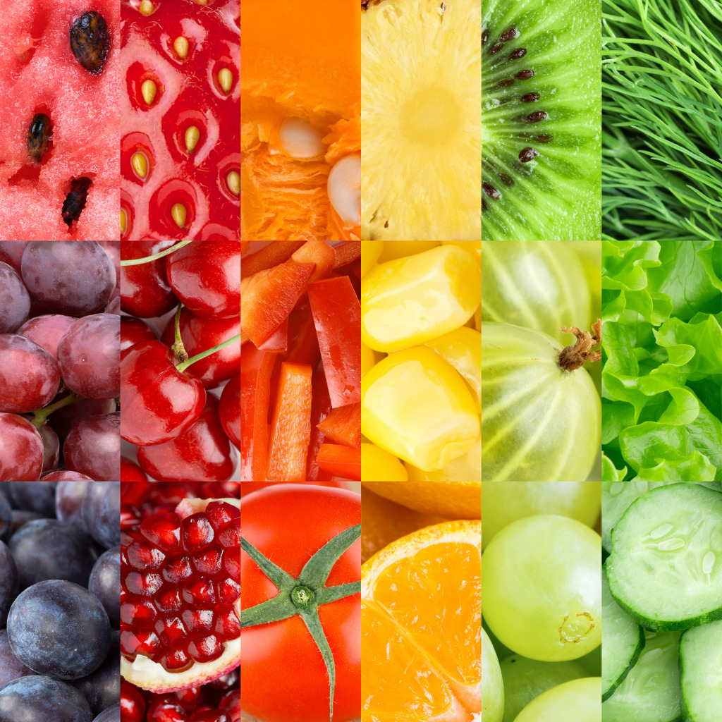 Colorful Fruits and Vegetables jigsaw puzzle in Fruits & Veggies puzzles on TheJigsawPuzzles.com