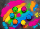 Colored Powders at Traditional Holi Festival