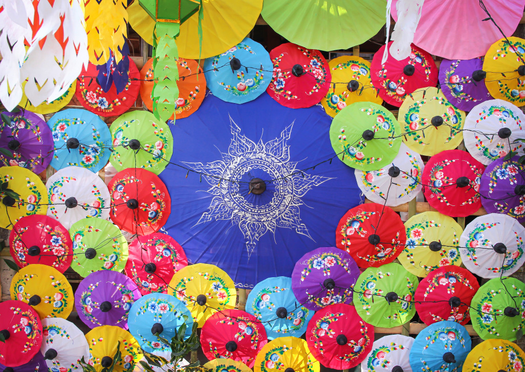 Umbrella Festival, Chiang Mai, Thailand jigsaw puzzle in Handmade puzzles on TheJigsawPuzzles.com
