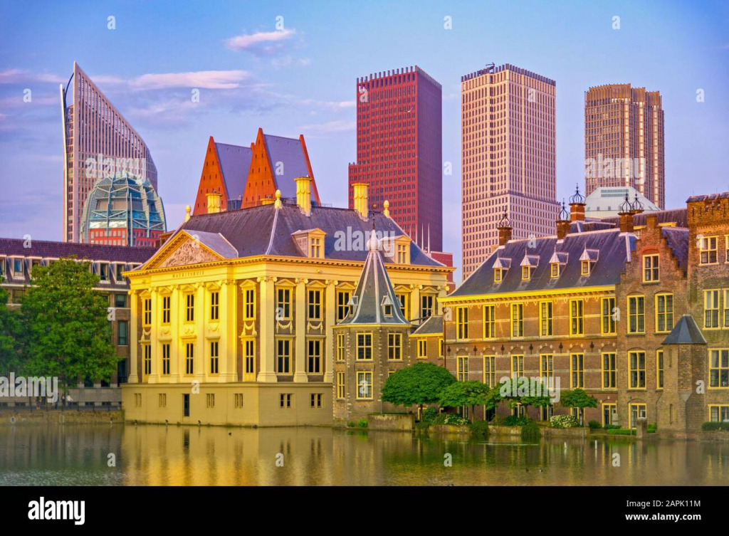 the-hagues-binnenhof-and-skyscrapers-in-background-in-the-netherlands-at-dusk-2APK11M (1) jigsaw puzzle in Sharalyn Garrard puzzles on TheJigsawPuzzles.com