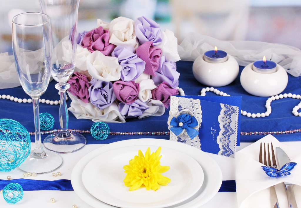 Wedding Table Setting jigsaw puzzle in Flowers puzzles on TheJigsawPuzzles.com