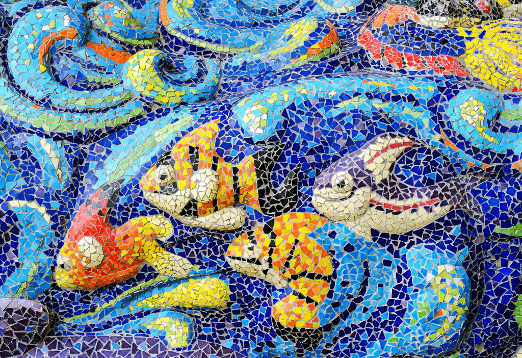 Mosaïque sur le mur jigsaw puzzle in Sous les mers puzzles on TheJigsawPuzzles.com