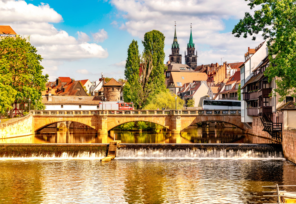 River Pegnitz in Nuremberg, Germany jigsaw puzzle in Waterfalls puzzles on TheJigsawPuzzles.com