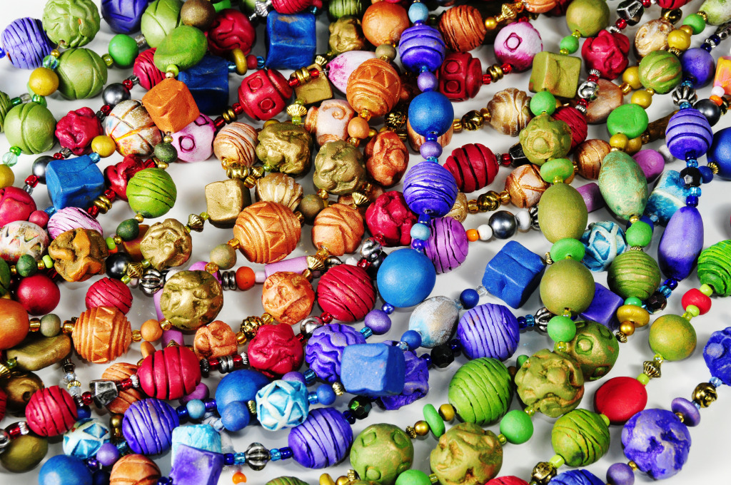 Colorful Clay Necklaces jigsaw puzzle in Handmade puzzles on TheJigsawPuzzles.com