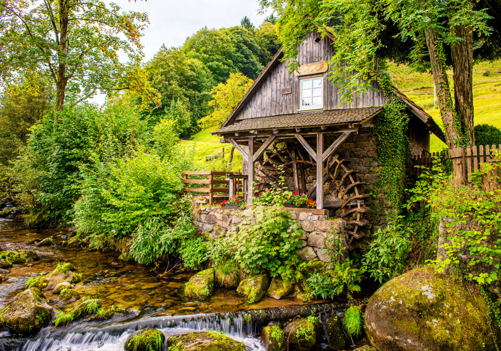 Old Watermill jigsaw puzzle in Waterfalls puzzles on TheJigsawPuzzles.com
