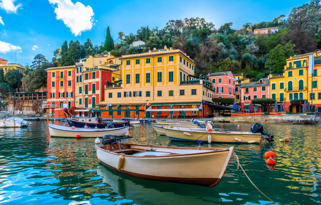 City of Portofino in Liguria, Italy jigsaw puzzle in Puzzle of the Day puzzles on TheJigsawPuzzles.com