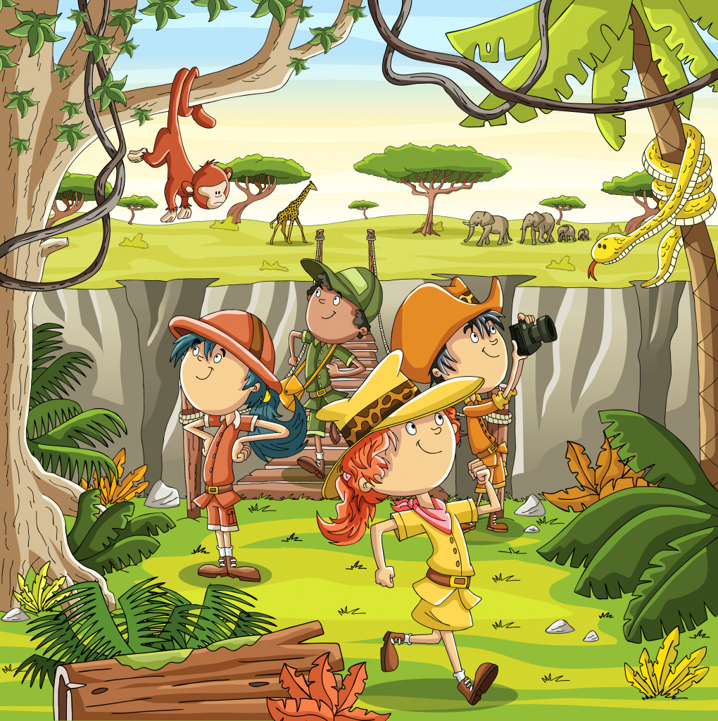 Adventure in the African Jungle jigsaw puzzle in Kids Puzzles puzzles on TheJigsawPuzzles.com