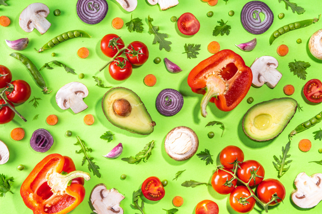 Fresh Vegetable Pattern jigsaw puzzle in Fruits & Veggies puzzles on TheJigsawPuzzles.com