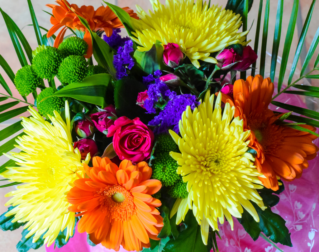 Colorful Bouquet of Beautiful Flowers jigsaw puzzle in Flowers puzzles on TheJigsawPuzzles.com