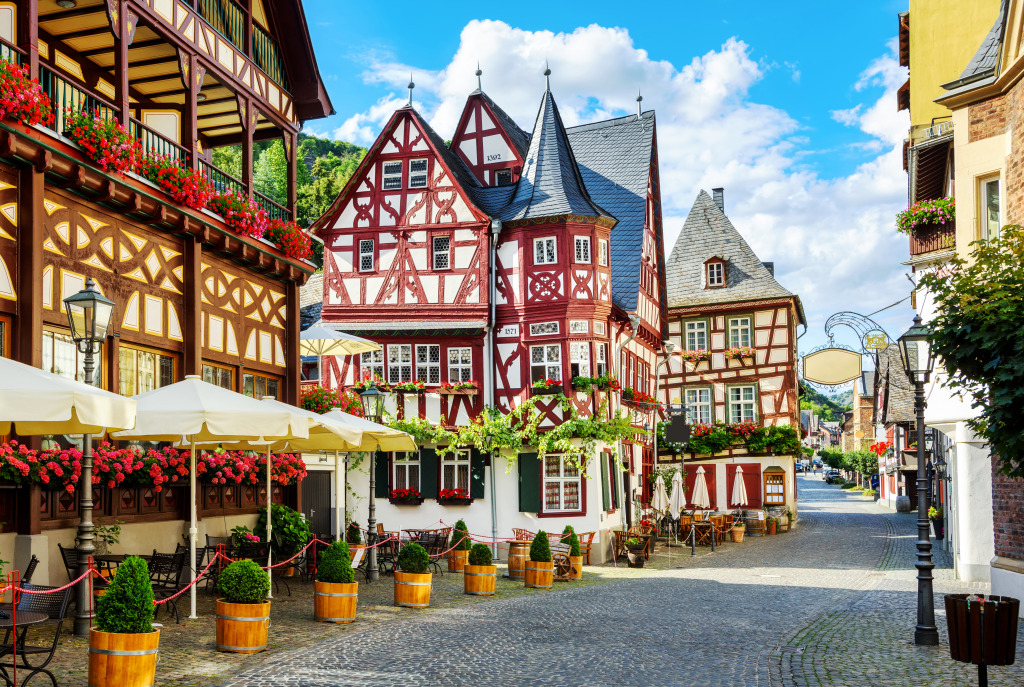Half-Timbered Houses, Bacharach, Germany jigsaw puzzle in Puzzle of the Day puzzles on TheJigsawPuzzles.com