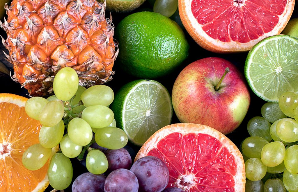 Fruits Background. Healthy Food Concept. Top View jigsaw puzzle in Fruits & Veggies puzzles on TheJigsawPuzzles.com
