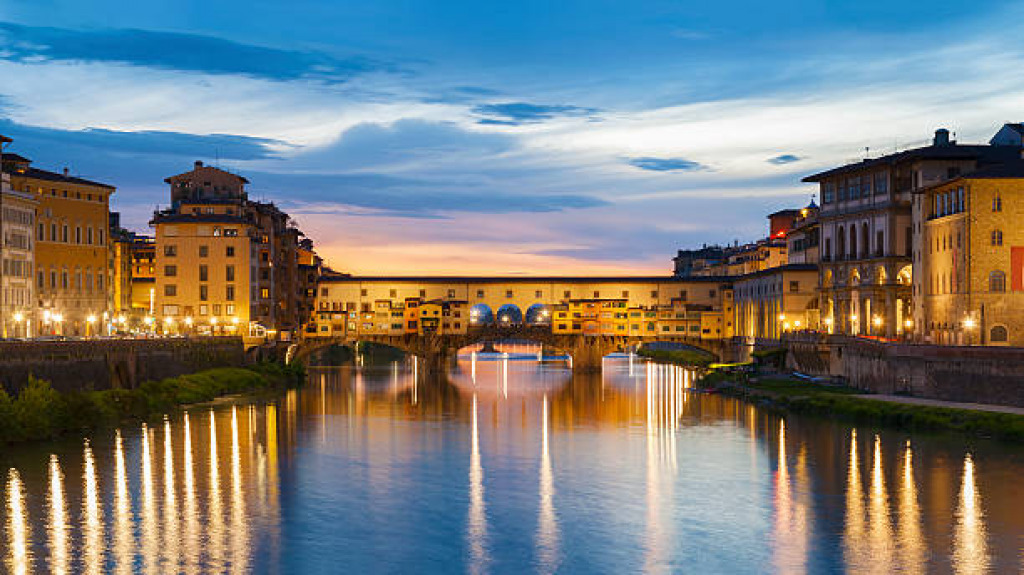 Ponte Vecchio Bridge sunset jigsaw puzzle in Marvin Mullin puzzles on TheJigsawPuzzles.com