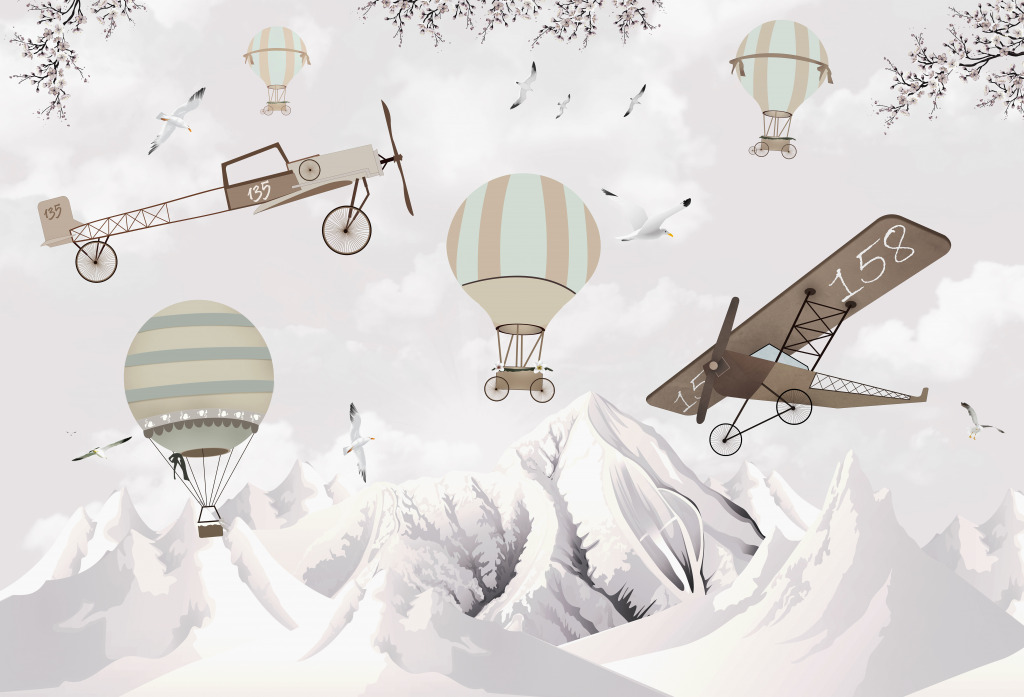 Biplane and Hot Air Balloons jigsaw puzzle in Aviation puzzles on TheJigsawPuzzles.com