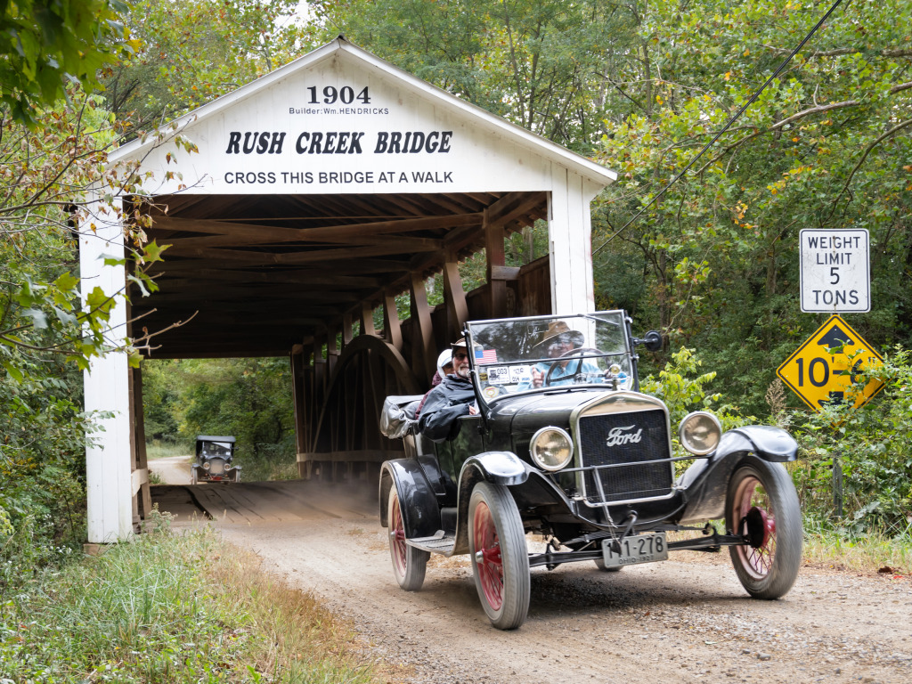 Rush Creek Covered Bridge, Parke County IN, USA jigsaw puzzle in Bridges puzzles on TheJigsawPuzzles.com
