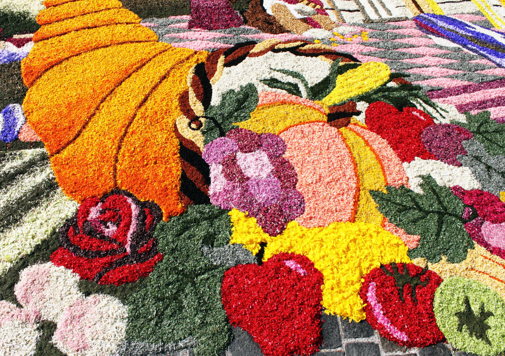 Tapis floral à Spello, Italie jigsaw puzzle in Fleurs puzzles on TheJigsawPuzzles.com
