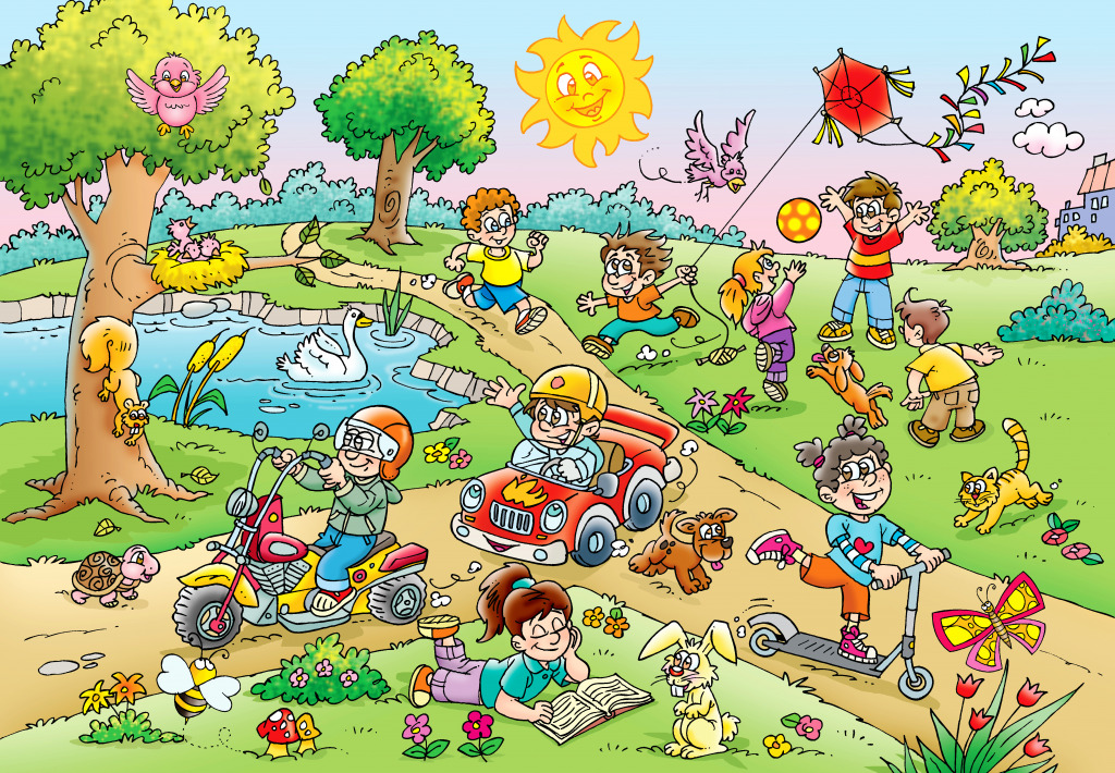 Kids in the Playground jigsaw puzzle in Kids Puzzles puzzles on TheJigsawPuzzles.com