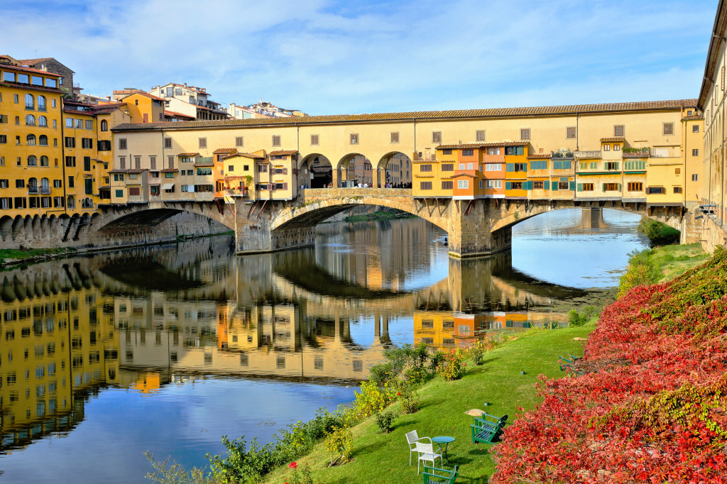 Ponte Vecchio Bridge, Florence, Tuscany, Italy jigsaw puzzle in Bridges puzzles on TheJigsawPuzzles.com