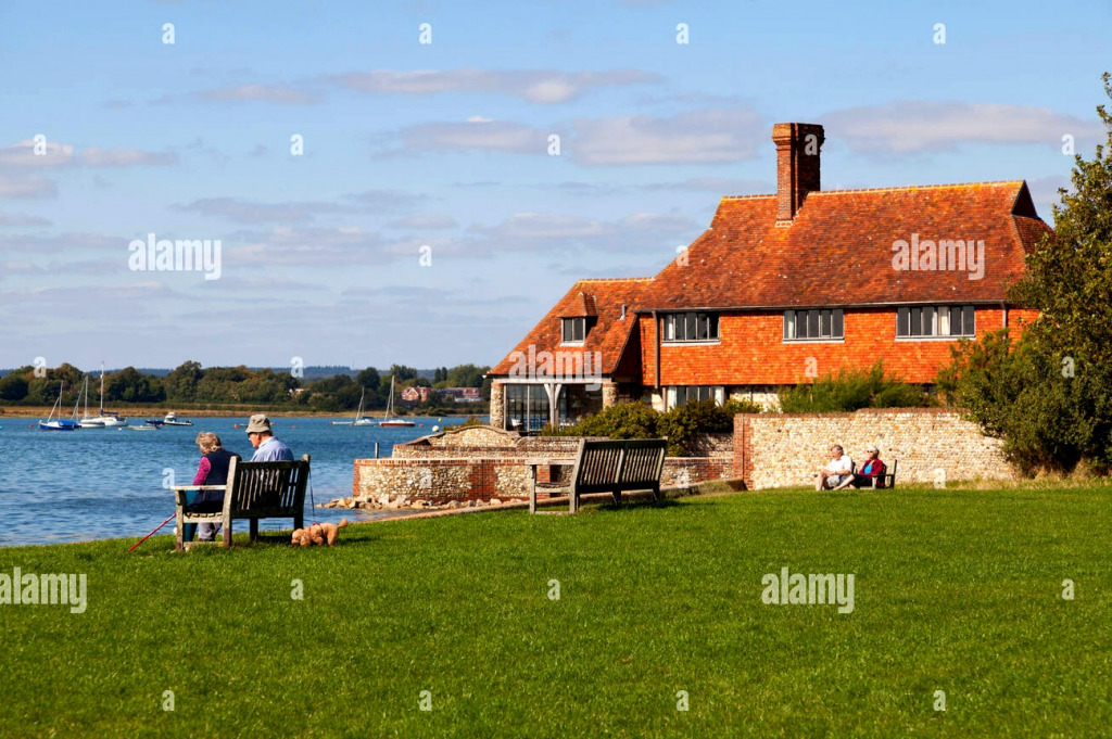 couples-enjoy-the views-of The Slip jigsaw puzzle in David Barnes puzzles on TheJigsawPuzzles.com