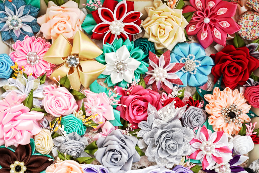 Colorful Artificial Flowers jigsaw puzzle in Puzzle of the Day puzzles on TheJigsawPuzzles.com