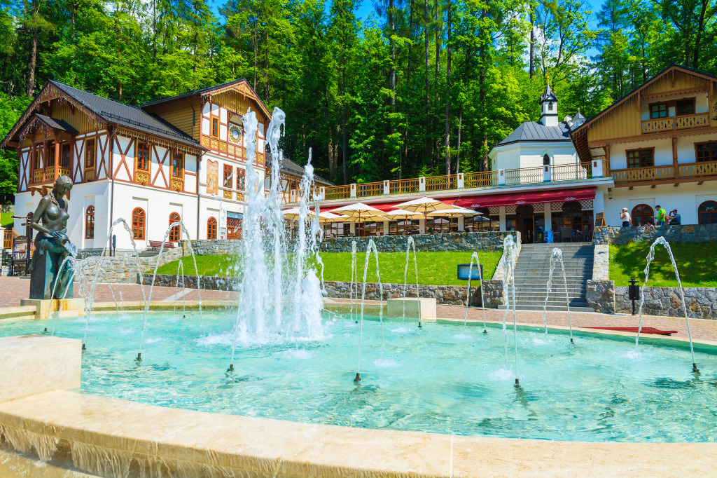 Fountain in Szczawnica, Poland jigsaw puzzle in Great Sightings puzzles on TheJigsawPuzzles.com