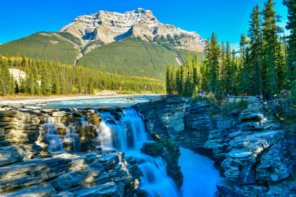 Athabasca Falls, Jasper National Park, Canada jigsaw puzzle in Waterfalls puzzles on TheJigsawPuzzles.com