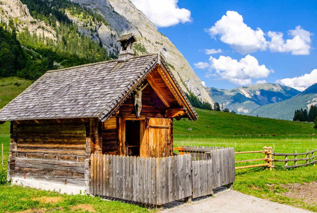 Old Farmhouse at the Eng Alm, Austria jigsaw puzzle in Great Sightings puzzles on TheJigsawPuzzles.com