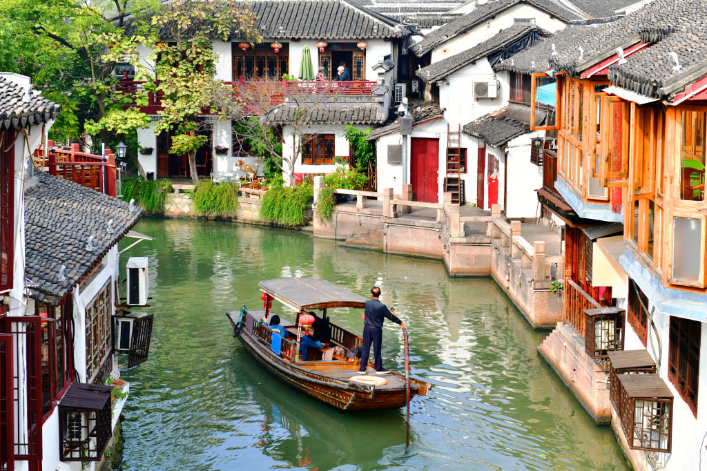 Zhujiajiao Ancient Town in Shanghai jigsaw puzzle in Puzzle of the Day puzzles on TheJigsawPuzzles.com