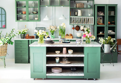 Green Wooden Kitchen Interior jigsaw puzzle in Puzzle of the Day ...