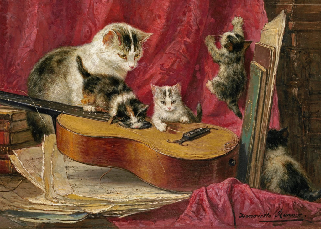 Cats Making Music jigsaw puzzle in Puzzle of the Day puzzles on TheJigsawPuzzles.com