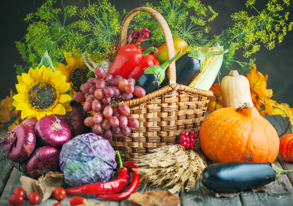 Vegetables and Fruits jigsaw puzzle in Puzzle of the Day puzzles on TheJigsawPuzzles.com