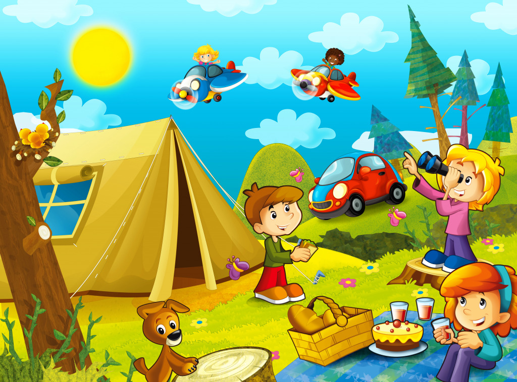 Picnic in the Woods jigsaw puzzle in Kids Puzzles puzzles on TheJigsawPuzzles.com