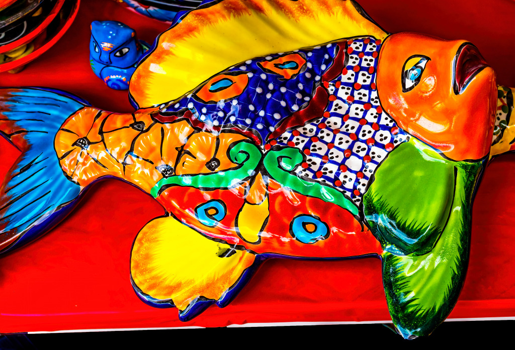 Bunte Keramikfische in Mexiko jigsaw puzzle in Handgemacht puzzles on TheJigsawPuzzles.com