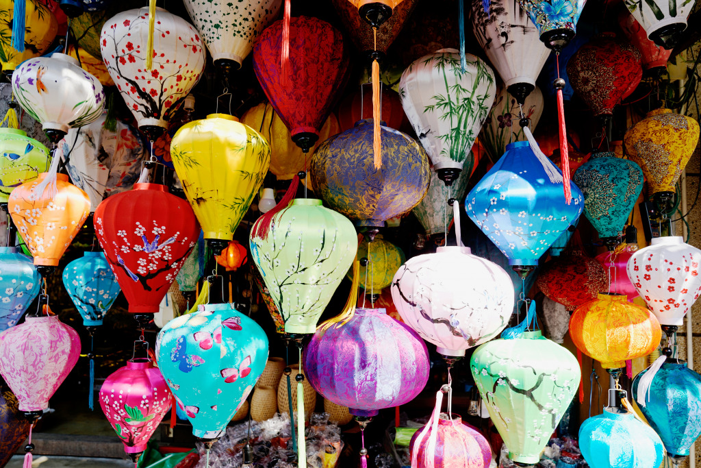 Lanterns in Hoi An jigsaw puzzle in Handmade puzzles on TheJigsawPuzzles.com