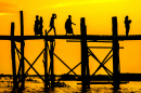 Silhouettes at Myanmar U-Bein Bridge