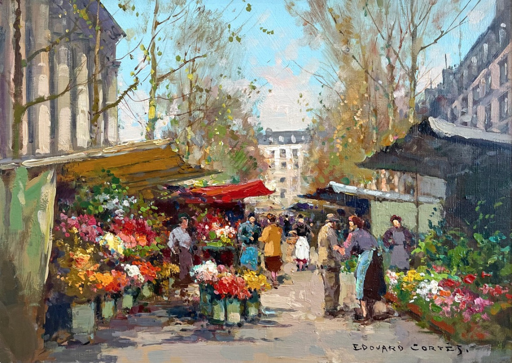 Marché aux fleur de la Madeleine jigsaw puzzle in Chris Ferne puzzles on TheJigsawPuzzles.com