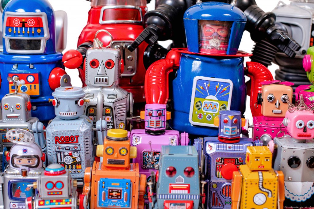 Vintage Tin Robot Toys Collection jigsaw puzzle in Macro puzzles on ...
