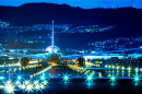 Passenger Airplane Landing at Night