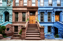 A Row of Historic Brownstones, NYC