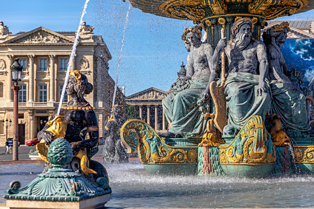 Fountain At Place de La Concorde jigsaw puzzle in Waterfalls puzzles on TheJigsawPuzzles.com